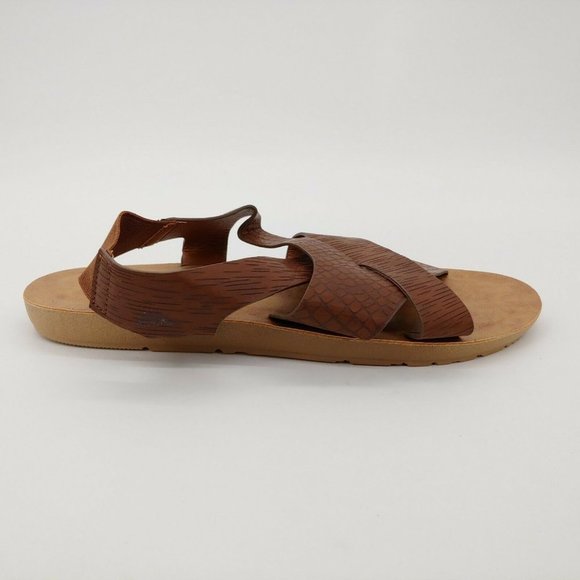 Muk Luks Womens About Mary Croc Faux Leather Slingback‎ Sandals Bronze 10 New - Picture 1 of 11